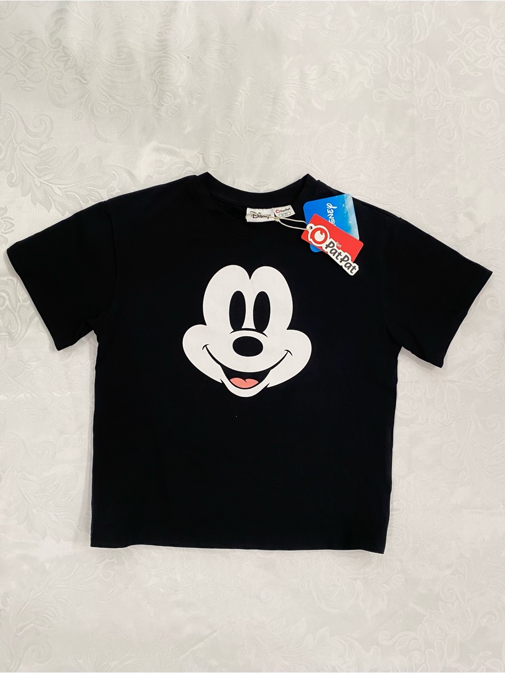 Disney Kid ( Boy / Girl) Black Mickey Face T-Shirt, Size 6-7Y, 12-13Y